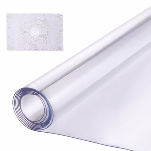 Mantel transparente de PVC VEVOR rectangular, impermeable y fácil de limpiar, An/P: 101,6 x 152,4 cm