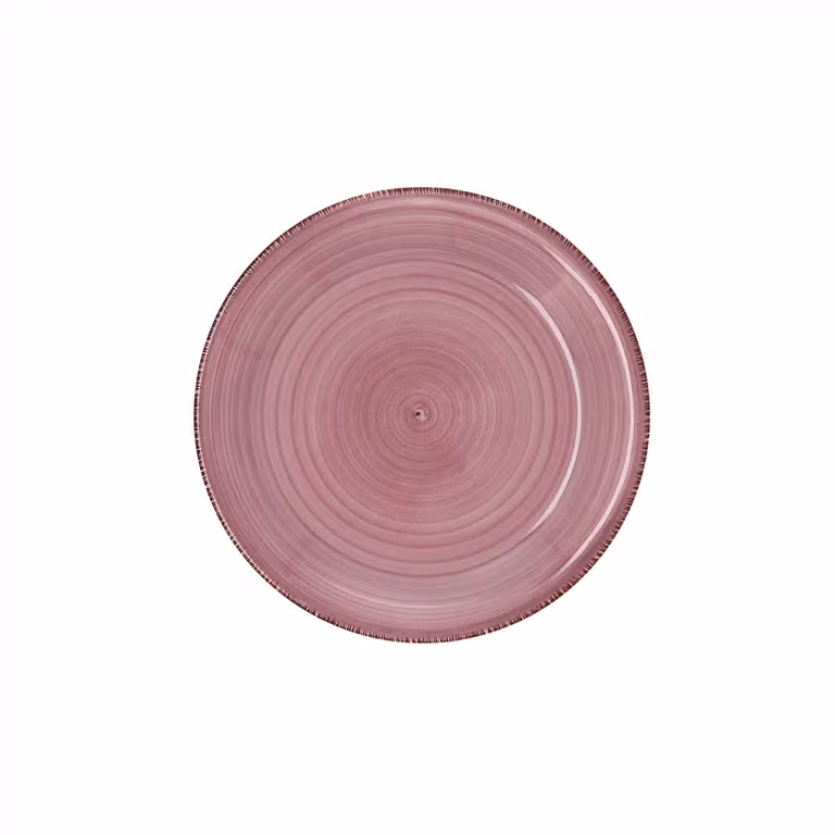 Set de 6 platos de postre de gres y cerámica Quid Peoni en color rosa de 19 cm