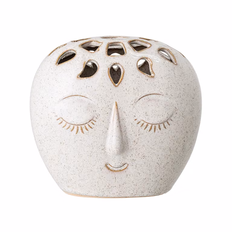Florero de cerámica blanco Bloomingville para mesa de estilo moderno con altura: 14,5 cm