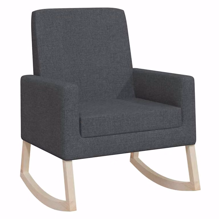Silla mecedora de tela gris con estructura de madera vidaXL