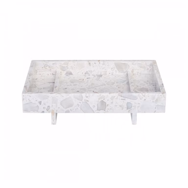 Bandeja organizadora de mármol Blomus Abento color blanco, An/P/Al: 30 x 18 x 7,5 cm
