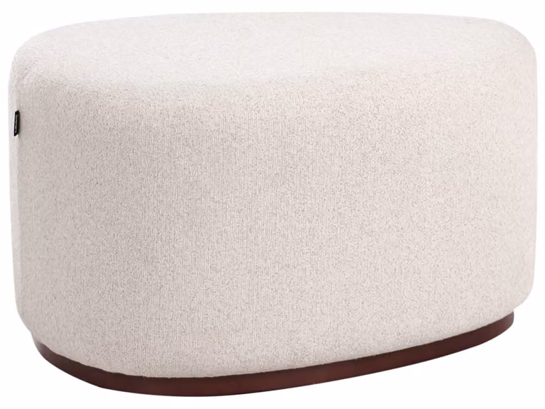 Puf de tela beige de estilo minimalista Beliani