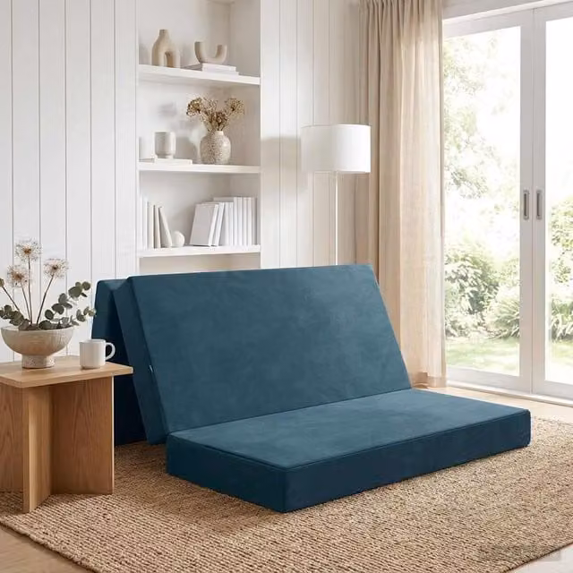 Sofá cama plegable vidaXL azul An/P/Al: 120 x 67 x 45 cm