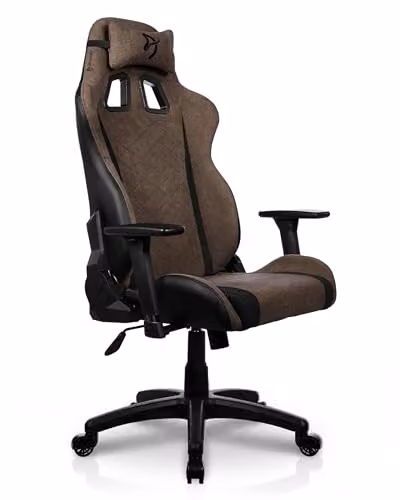 Silla Gaming Arozzi Avanti Ergonómica de Tela Suave en Color Marrón con Reposacabezas y Reposabrazos Multidireccionales