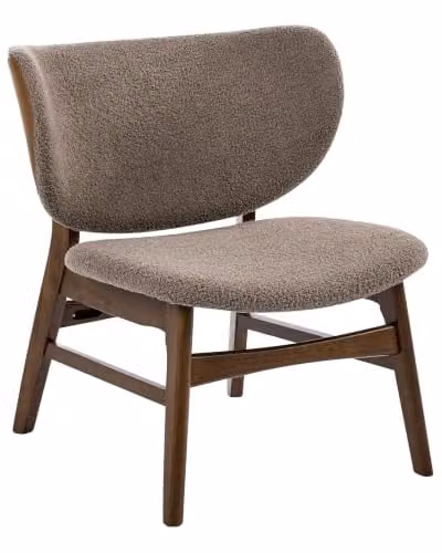 Sillón de estilo tradicional Beliani con asiento tapizado en bouclé marrón y gris pardo