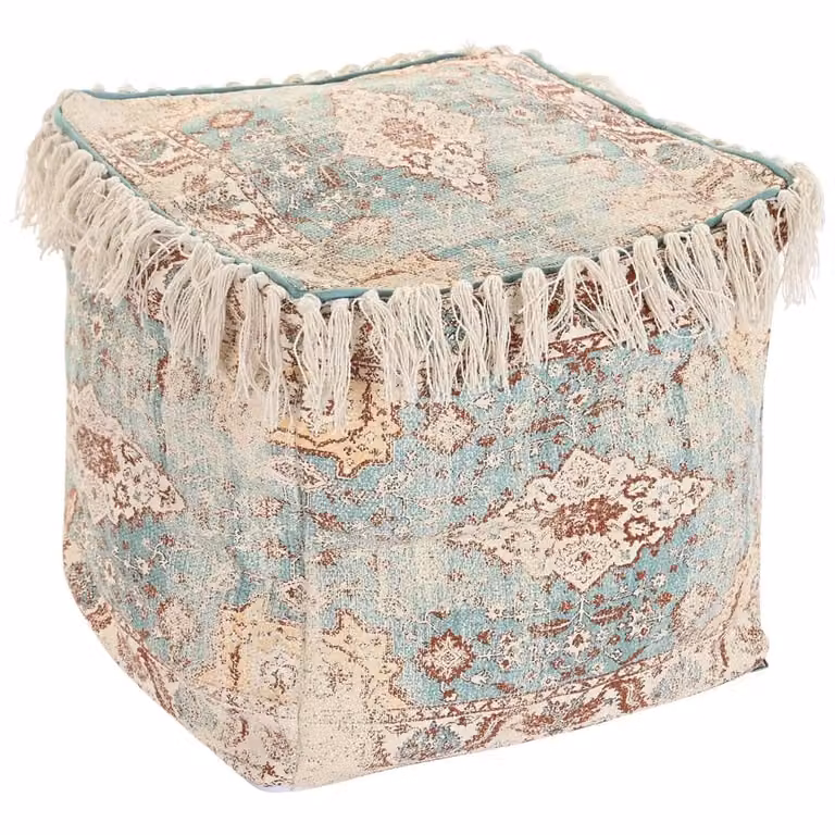 Puf de algodón multicolor estilo boho con funda extraíble NIYLO An/P/Al: 40 x 40 x 40 cm
