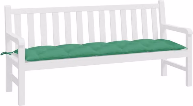 Cojín de banco de jardín SYFAX verde de poliéster con tela oxford, repelente al agua y antideslizante, An/P/Al: 180 x 50 x 7 cm