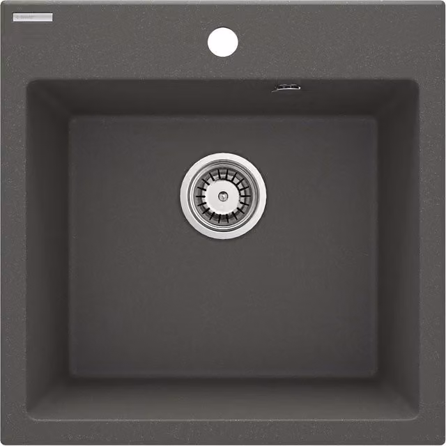 Fregadero de granito Deante de un cubil color gris para encimera An/P/Al: 65 x 66 x 32 cm