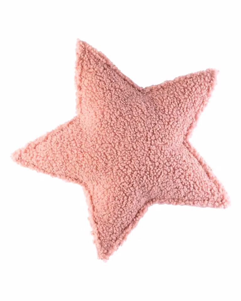 Cojín de estrella Wigiwama en tejido bouclé rosa, An/P/Al: 37 x 40 x 10 cm