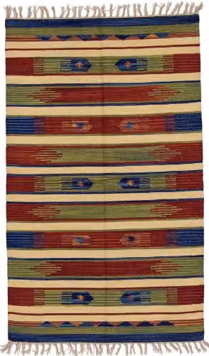 Kilim auténtico hecho a mano Galleriafarah1970 de algodón multicolor An/P/Al: 140 x 70 cm