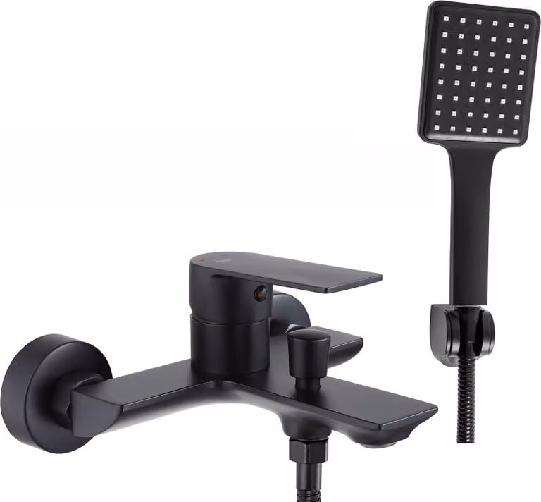 Grifo de bañera Rea URBAN negro mate de latón para montaje en pared