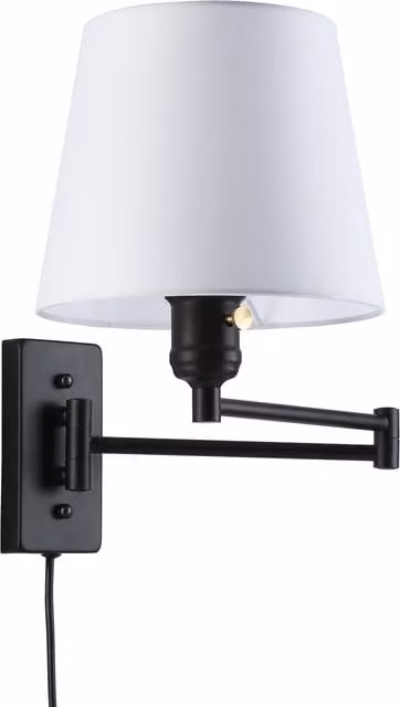 Aplique de pared Barcelona LED con brazo articulado y enchufe E27 en color negro