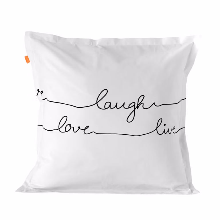 Funda de almohada Happy Friday de algodón multicolor con diseño gráfico, An/P/Al: 80 x 80 cm