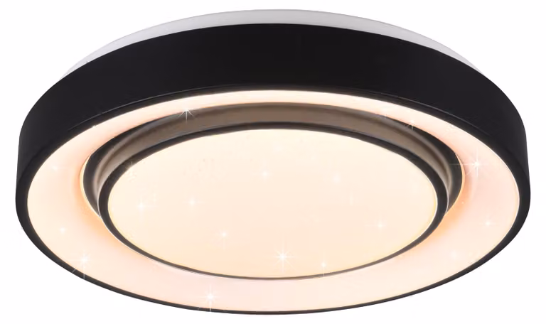 Plafón de techo LED RL live your light moderno en metal blanco con tecnología RGB, regulable y con mando a distancia, Diámetro: 38 cm