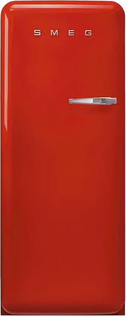 Frigorífico de una puerta Smeg con compresor inverter, 270 litros, color rojo y apertura a la izquierda FAB28LRD6