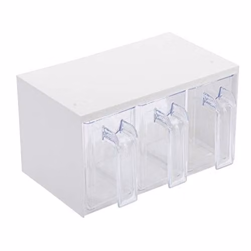 Conjunto de recipientes para conservar alimentos Westmark Roma con 3 compartimentos de 1 l cada uno, plástico, transparente y blanco