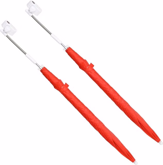 Pack de 2 paraguas con abrazadera SYFAX en color rojo ladrillo fabricados en poliéster