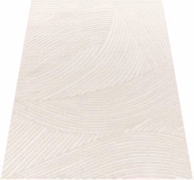 Alfombra para interior y exterior Cotara color beige, diseño wave moderno, An/P: 160 x 220 cm