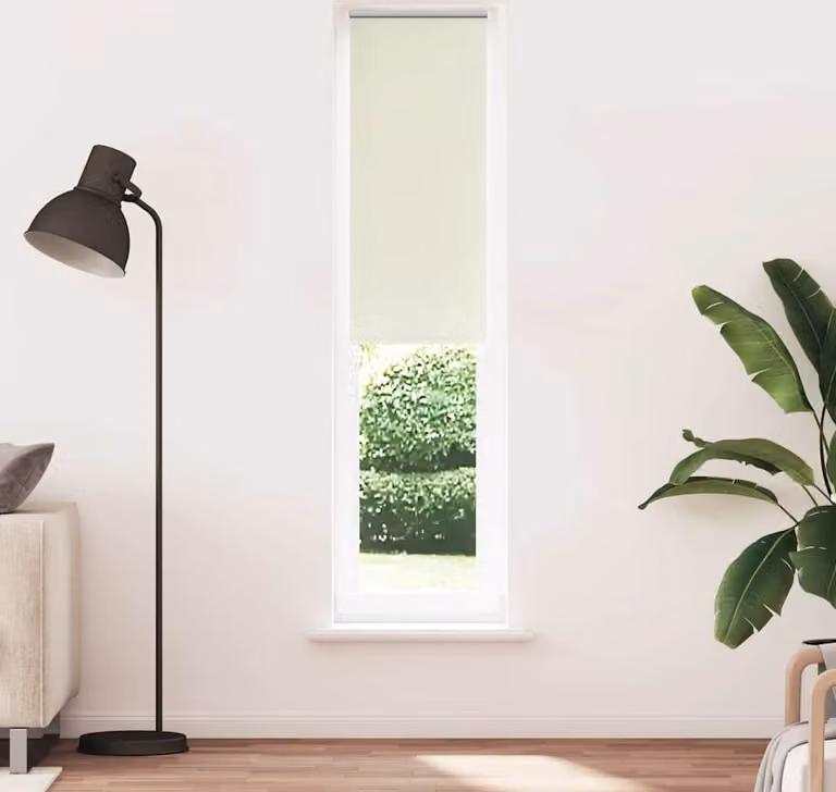 Estor enrollable opaco Syfax en color blanco, Ancho: 55,7 cm, Altura: 230 cm