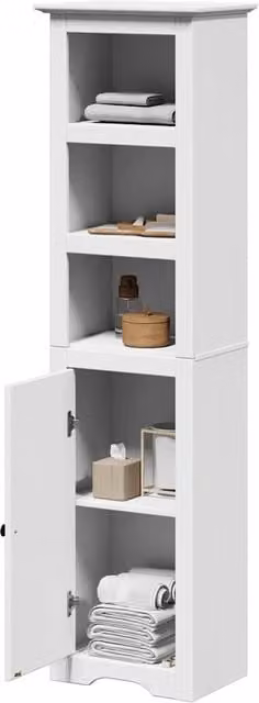 Mueble de baño Bodo de Maison Exclusive en color blanco y estilo rústico, An/P/Al: 44 x 30 x 160 cm