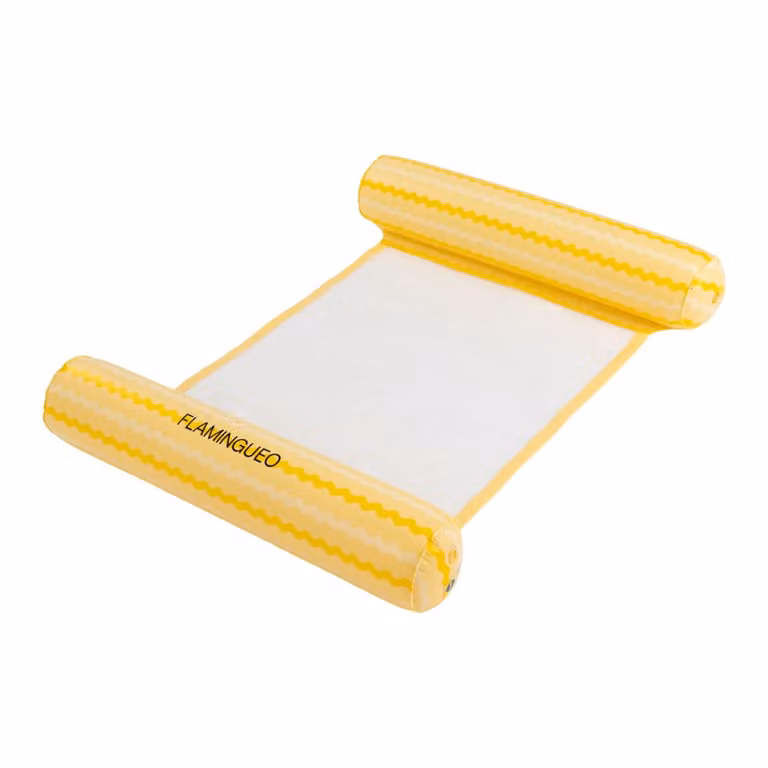 Hamaca de piscina Flamingueo en PVC color amarillo