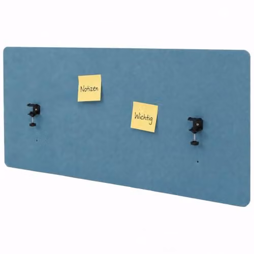 Mampara acústica de mesa Mendler HWC-G75 en color turquesa, An/Al: 120 x 60 cm