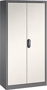 Armario Universal Certeo de Metal con Puertas Batientes y Estantes Ajustables, Disponible en Gris o Blanco, An/P/Al: 93 x 40 x 195 cm