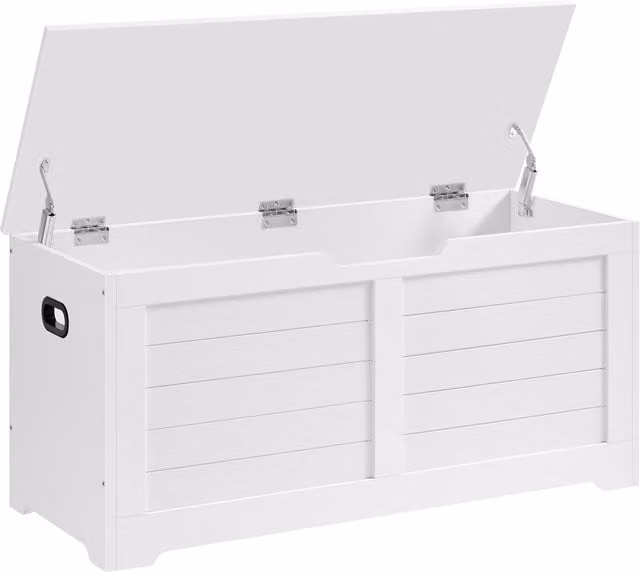 Banco zapatero con almacenaje VASAGLE en color blanco, An/P/Al: 100 x 40 x 46 cm