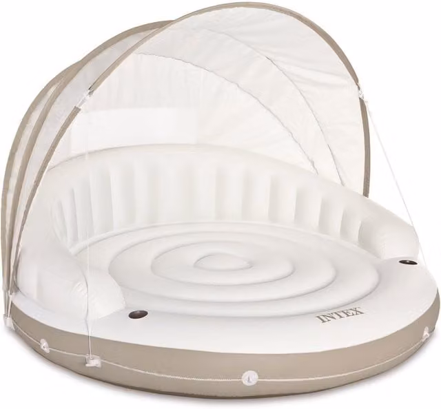 Isla hinchable Intex con canopy color beige, An/P: 199 x 150 cm