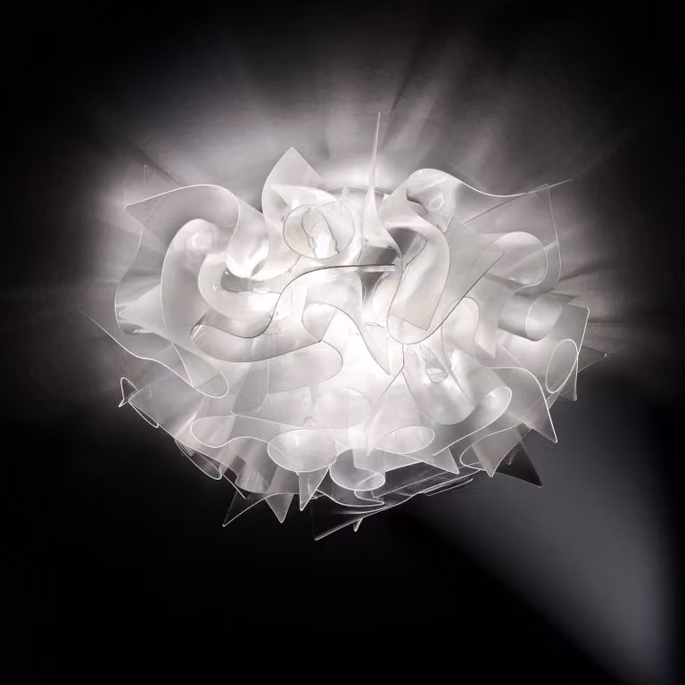 Lámpara de techo Slamp VELI de diseño en color transparente y regulable para salón o comedor