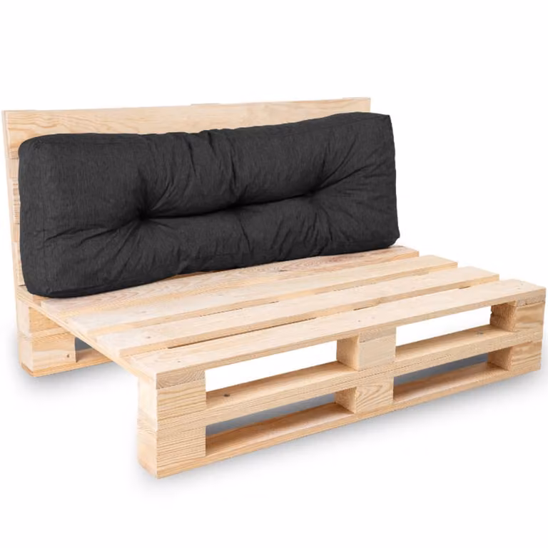 Cojín de respaldo para palets bananair de poliéster resistente al agua y anti-UV, color negro, An/P: 120 x 40 cm