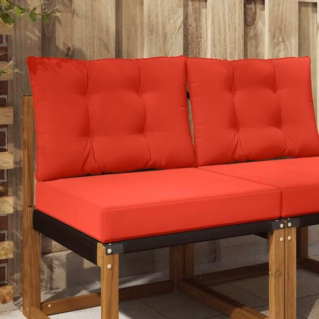 Set de 2 cojines rectangulares para sofá de exterior vidaXL en poliéster color rojo de 60 x 50,5 cm