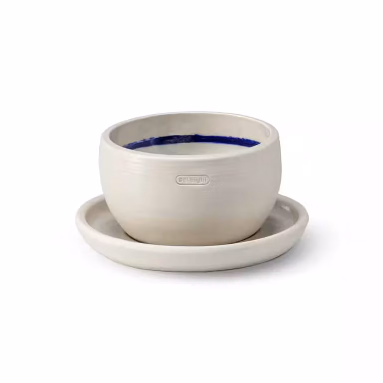 Taza de café De'Longhi Inspirada en París DLSC087 de cerámica blanca