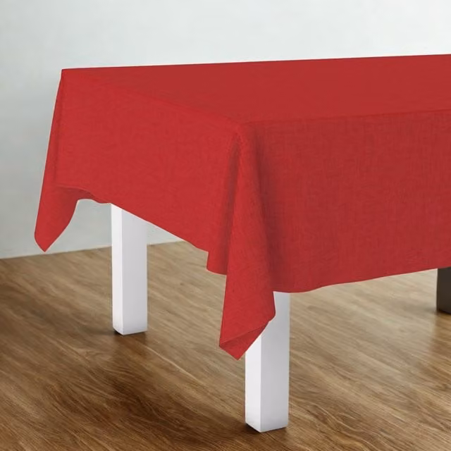 Mantel antimanchas y repelente al agua Levante de Donegal Collections en color rojo, 140 x 140 cm