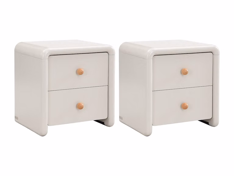 Conjunto de 2 mesitas de noche SELORINA con 2 cajones en color beige