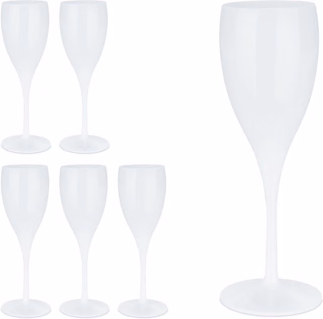 Set de 6 copas de champán de plástico NORTHIX en colores blanco y multicolor