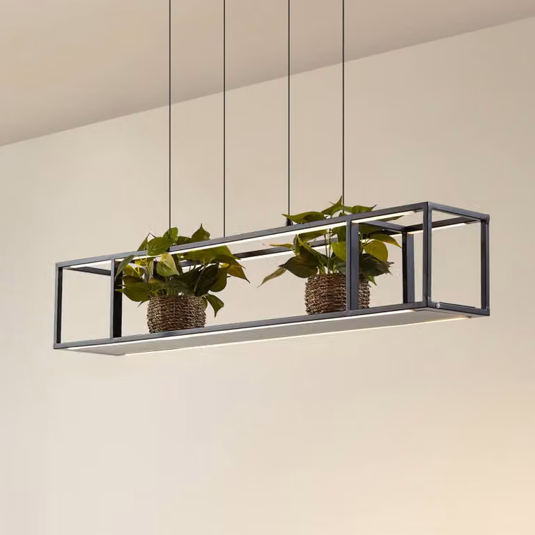 Lámpara colgante LED Lucande moderna de metal, atenuable, para salón o comedor, disponible en negro o blanco