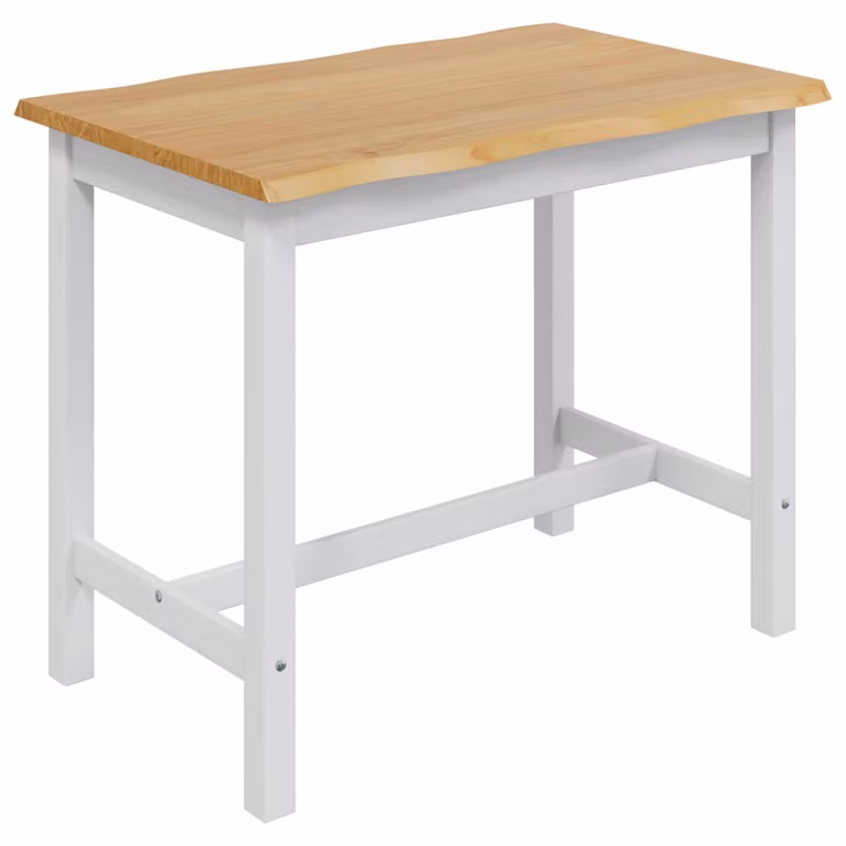Mesa alta de bar EKAI de vidaXL en madera de pino lacada blanca, An/P/Al: 112 x 70 x 91 cm