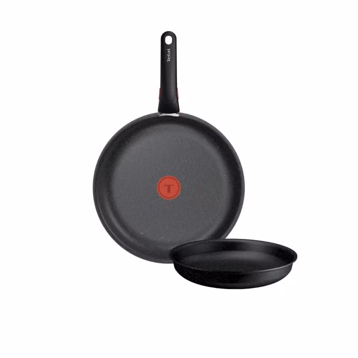 Set de 3 piezas de sartenes Tefal Ingenio Expertise apilables con revestimiento antiadherente cerámico y tecnología Thermo-Signal en color negro para inducción