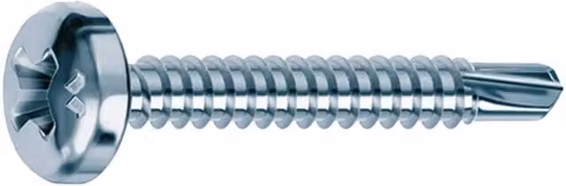Tornillo autoperforante Drillex de acero galvanizado AMBROVIT con cabeza Phillips, color plata, Diámetro: 3,9 mm, Longitud: 9,5 mm