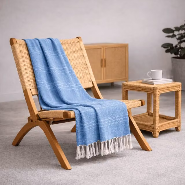 Plaid multiusos reversible Arienzo de Donegal Collections en azul, An/P: 180 x 260 cm