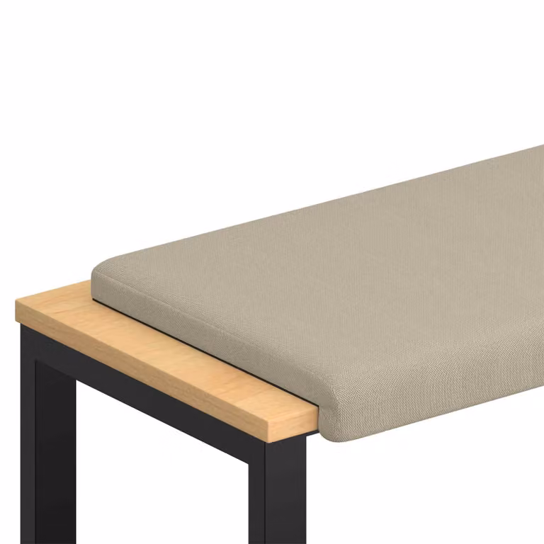 Cojín de banco rectangular de terciopelo texturizado vidaXL en color arena, Profundidad: 35 cm
