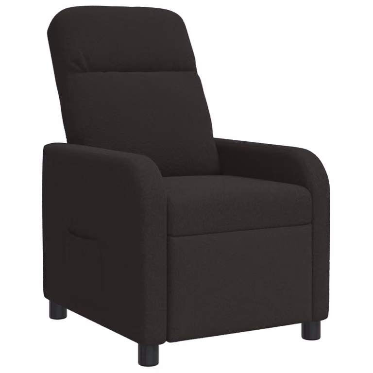 Sillón reclinable moderno vidaXL en color negro con tapizado de bouclé para salón u oficina