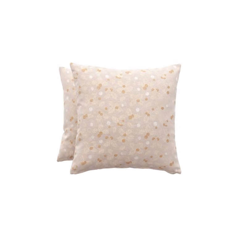 Lote de 2 fundas de cojín Gamusi de Navidad en jacquard de algodón, color beige y oro, 45 x 45 cm