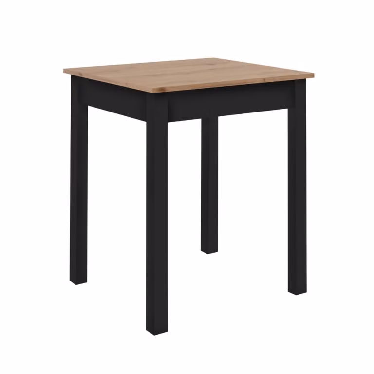 Mesa de comedor moderna Calicosy de madera en color roble y negro con acabado mate