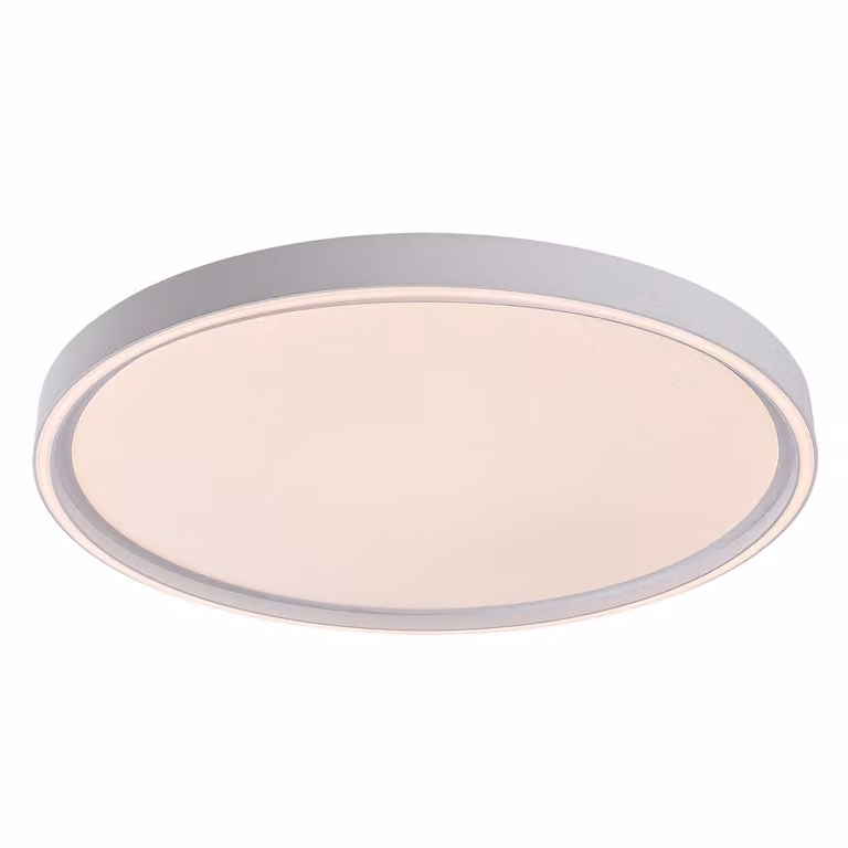 Lámpara de techo LED Rabalux Zerina en color blanco con 54 W, IP40, control remoto, temporizador y función de luz nocturna