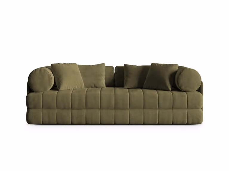 Sofá cama de 3 plazas Cosmopolitan Design en terciopelo verde con estructura de metal y acabado moderno para tu salón