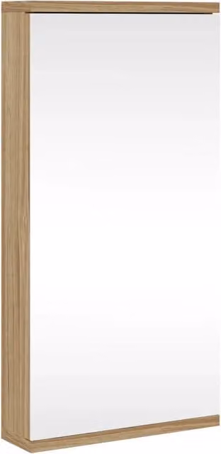 Mueble de baño esquinero con espejo HELLOSHOP26 en madera color roble y marrón An/P/Al: 30 x 24 x 60 cm