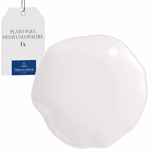 Plato de postre Villeroy & Boch Pura en color blanco, An/P/Al: 22 x 22 x 2,5 cm