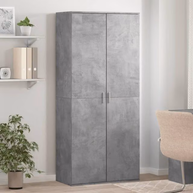 Zapatero moderno vidaXL de MDF color gris mate, An/P/Al: 80 x 39 x 178 cm